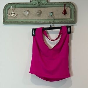 Vintage CARABELLA HOT PINK HALTER TOP TANKINI TOP MEDIUM women’s swim